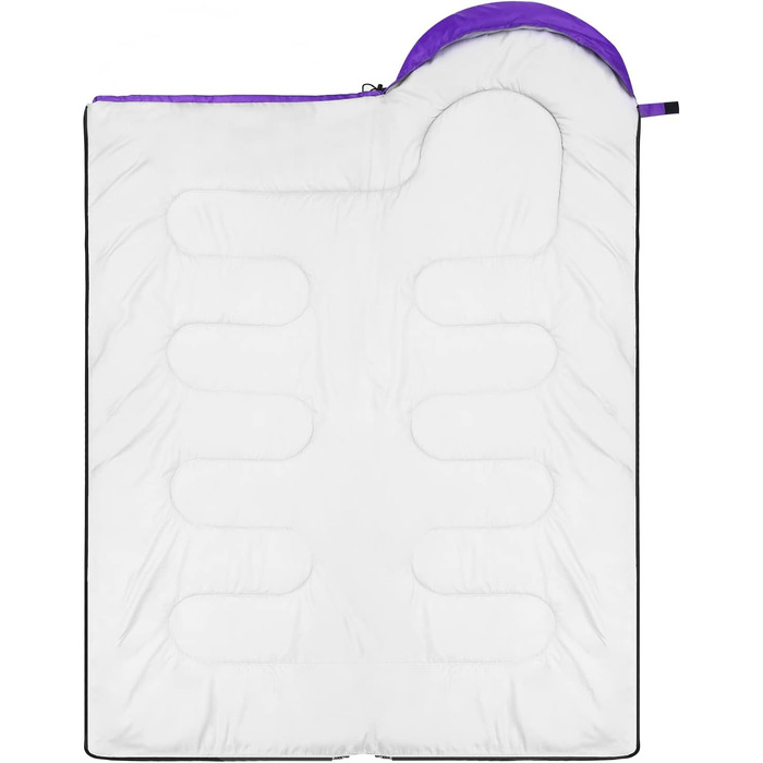Спальний мішок Sportneer для дорослих та дітей - легкий, компактний, для кемпінгу, походу, рюкзака, 220x75 см, фіолетовий