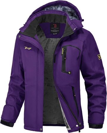 Жіноча куртка: флісова, зимова, водонепроникна, дихаюча, тепла, вітрозахисна, софтшел з капюшоном (XXL, фіолетовий)