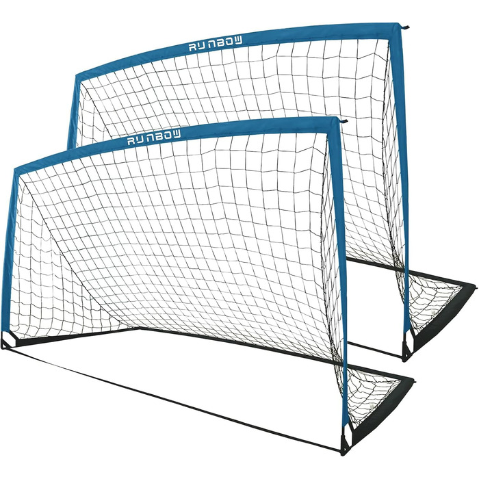 Ворота для футболу RUNBOW для дітей, портативні, для двору, дитяче тренування, з сумкою, 2.7 x 1.5 м (Сіро-блакитний)
