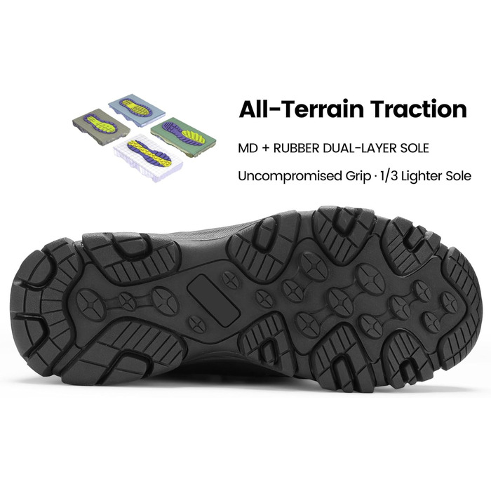 Чоловічі зимові черевики CC-Los водонепроникні | Зимові черевики для ходьби та снігу | Розміри 40-48 | Чорний, сірий