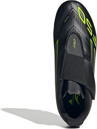 Дитячі футбольні бутси adidas F50 Club Hook and Loop для гри на твердих та багатоповерххових покриттях (35.5 EU, чорний/металік/лимонний)