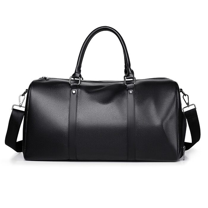 Спортивна сумка для подорожей FANDARE з відділенням для взуття, шкіряна сумка-вікенд для ручної поклажі Ryanair, універсальна сумка для фітнесу, басейну та відпочинку (Чорна)