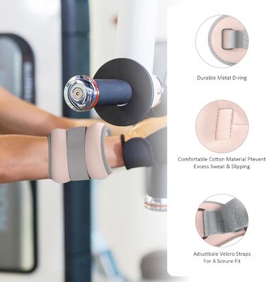 Важкі манжети для ніг та рук, 1 кг, рожеві - для пілатесу, йоги, ходьби, бігу, аеробіки