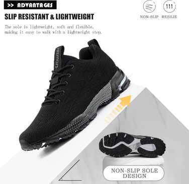 Кросівки Hitmars для чоловіків та жінок. Потужні спортивні кросівки для бігу та занять спортом. Чорний колір, розміри 36-48 EU. Модель N1