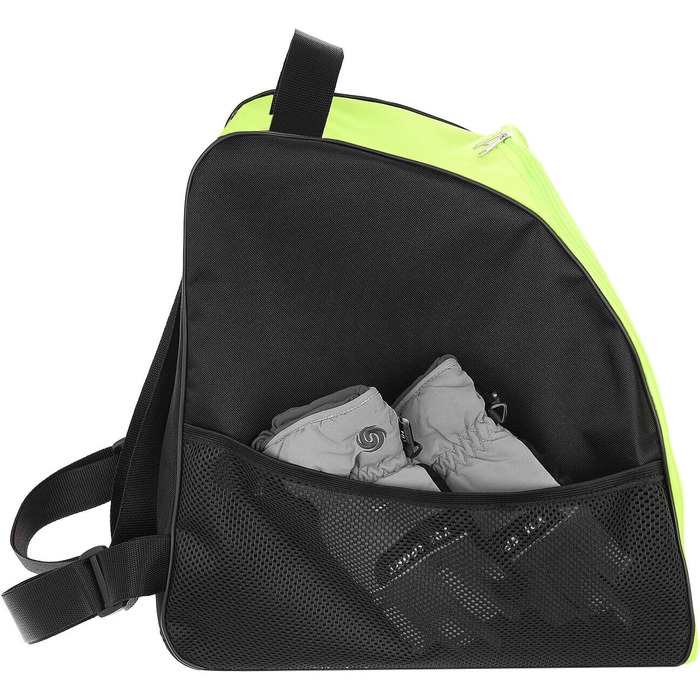 Чохол для лижних черевиків з рюкзаком та місцем для шолома та аксесуарів | Чохол для лижних черевиків, рюкзак для лиж, сноуборду та ковзанів (неоновий жовто-чорний)