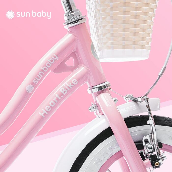 Дитячий велосипед Sun Baby Heart Bike для дівчаток 12/14/16 дюймів, знімна штанга, для дітей 2-6 років
