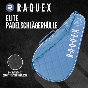 Елітна сумка для падельної ракетки Raquex, синя або чорна, з якісної стьобаної екошкіри, для чоловіків і жінок, з м’яким захистом – розкішний подарунок для гравців у падель