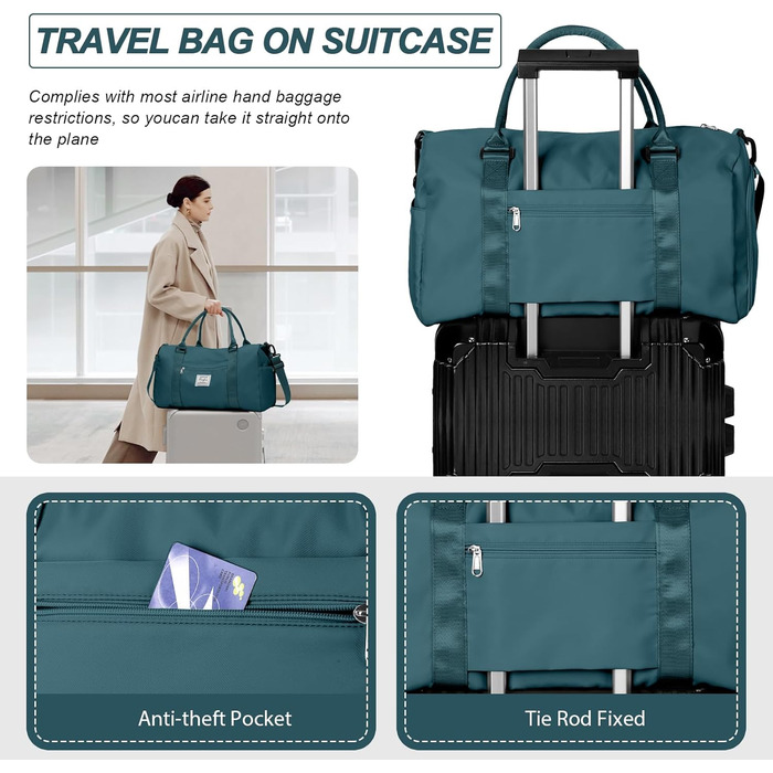 Спортивна сумка-мішок для жінок та чоловіків з відділенням для взуття та мокрих речей. Ідеальна для подорожей, фітнесу, тренувань та плавання. Колір: Павич