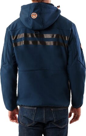 Куртка Softshell Geographica Norway Royaute для чоловіків, водонепроникна, вітростійка, тактична, для хайкінгу, катання на лижах, осінь-зима-весна (S, Navy Blue)
