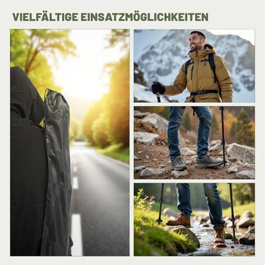 Жінські та чоловічі палиці для скандинавської ходьби, 2 шт. Телескопічні палиці для ходьби та трекінгу з алюмінію з гумовими амортизаторами (ергономічна ручка, чорний колір)