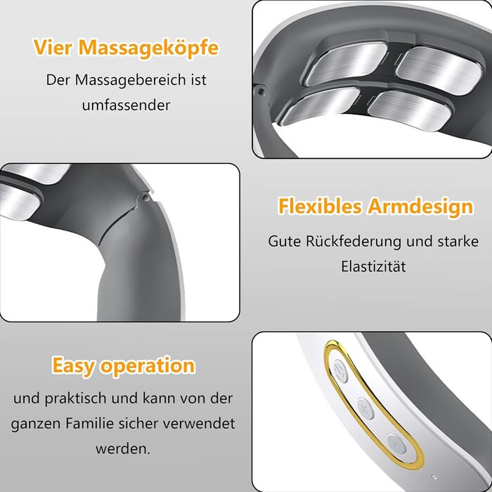 Електричний масажер для шиї 11-в-1 з підігрівом, бездротовий, 6 режимів, 9 рівнів інтенсивності для розслаблення шиї, для дому, офісу, подорожей