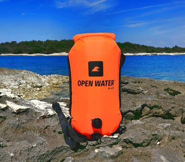 Надувна буйка OPENWATER для плавання та триатлону з рюкзаком 3-в-1, 28L, з водонепроникною сумкою