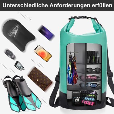 Водонепроникний мішок Blackace Arteesol Dry Bag 5L/10L/30L - міцний Packsack з регульованим ремінцем для водних видів спорту (Мінт, 20L)
