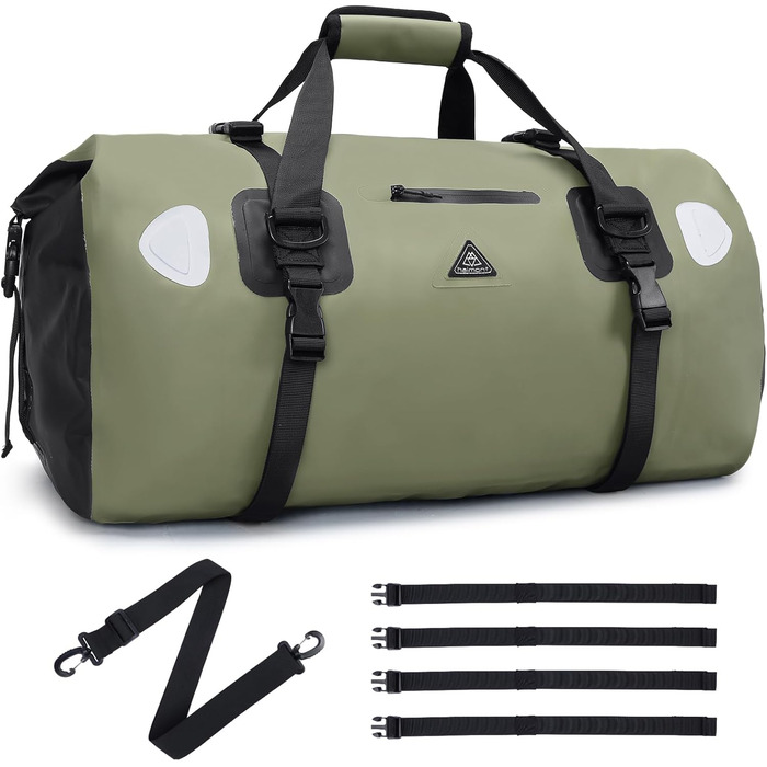 Водонепроникний рюкзак Dry Bag 70L: для кемпінгу, мотоциклів, каякінгу, SUP. Army Green