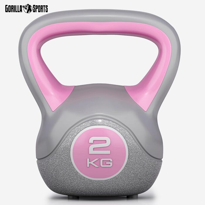 Кетлбел гиря GORILLA SPORTS 2-20 кг, пластикова, одинична/набір, з/без підставки