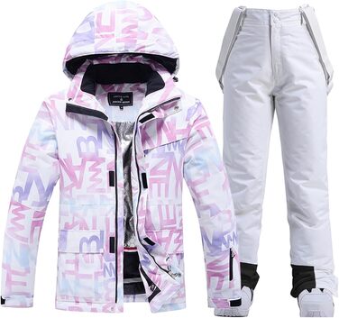 Модна жіноча гірськолижна куртка та штани, водонепроникні, вітронепроникні, кольорові, з принтом, розмір L