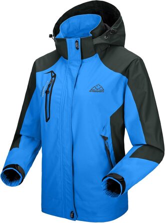 Жіноча трекінгова куртка Outdoor, вітронепроникна та водонепроникна куртка-дощовик, дихаюча функціональна куртка з відстібаною капюшоном (Блакитна, M)