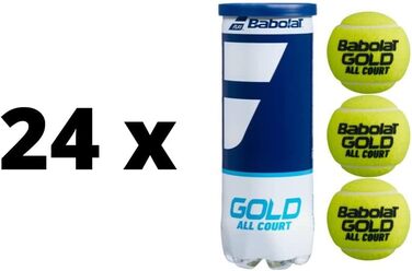 Тенісні м'ячі Babolat Gold All Court, 72 шт. (24×3), для дорослих гравців і тренерів, універсальні, високоякісні, у тубах