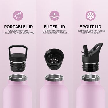 Термос-пляшка 500 мл, не містить BPA, з нержавіючої сталі, подвійна ізоляція, пляшка для води, термос-термокружка з трубочкою, для газованої води, кольори: Темно-синій & Темно-зелений