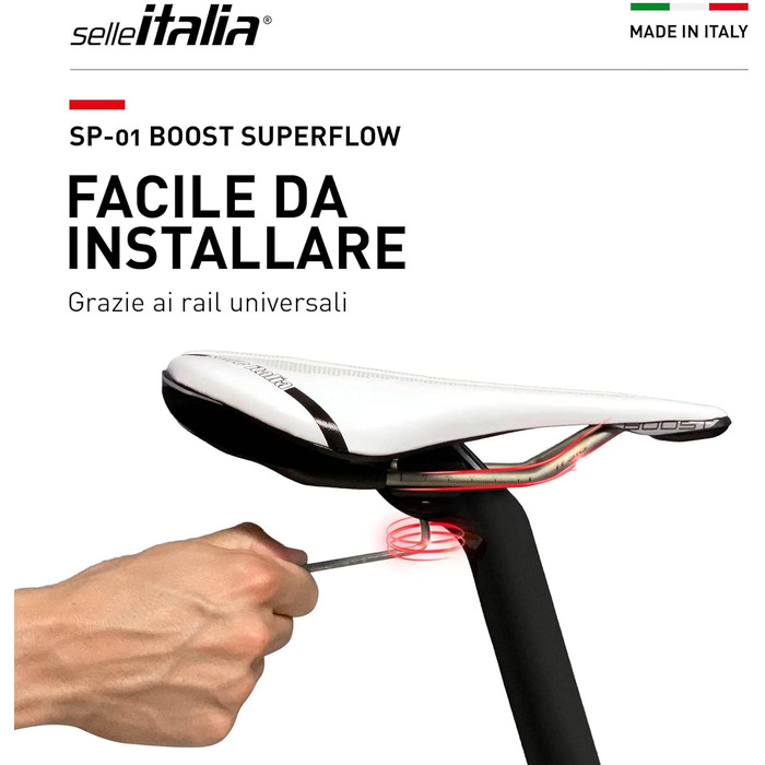 Сідло для велосипеда Selle Italia SP-01 Boost Superflow, біле, унісекс, універсальний розмір
