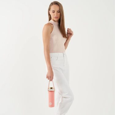 Скляна пляшка Botty Bag 550 мл з неопреновим чохлом, герметична, для гарячих і холодних напоїв, коралова