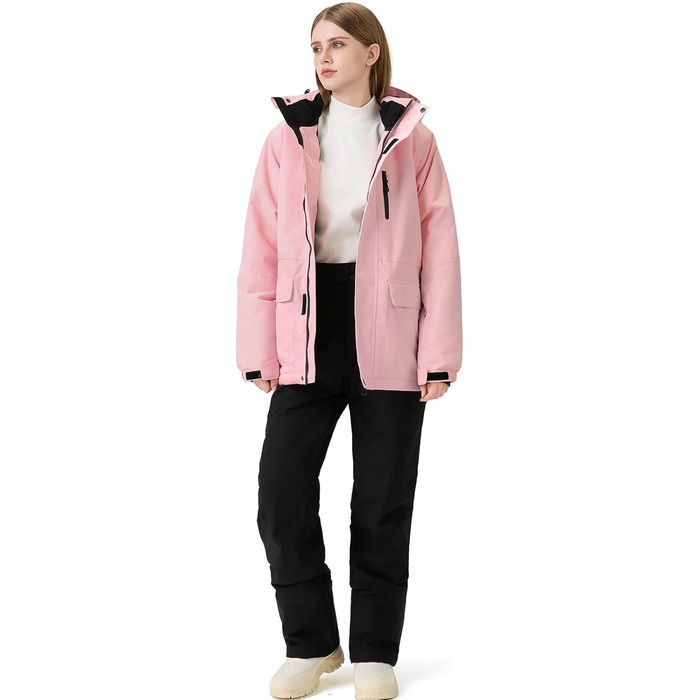 Жіночий комплект гірськолижний HOTIAN: куртка та штани, водонепроникний, вітронепроникний, теплий, для сноубордингу та гірськолижного спорту, M, DBK+BK