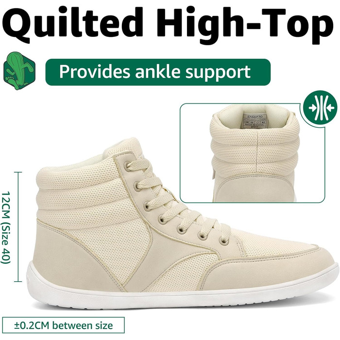 Чоботи для пішоходів Saguaro Unisex з широкою передньою частиною та плоскою підошвою, розмір 36-48 (Бежевий, 46 EU)