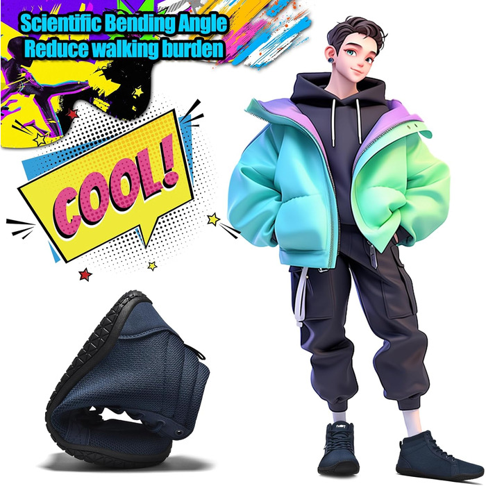 Взуття Barfuss для жінок та чоловіків: кросівки хай-топ, легкі, широкі, мінімалістичні, для ходьби, з відділенням для пальців, підошва Zero Drop, унісекс, трекінг, фітнес, антиковзаючі, 42 EU, широкі, синій