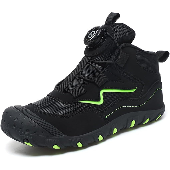 Дитячі баскетбольні кросівки Kinder Swivel Buckle: зручні, дихаючі, антиковзкі трекінгові черевики для хлопчиків та дівчаток, чорного кольору (28 EU)