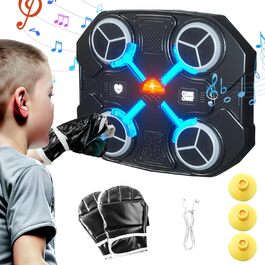 Музичний бокс-машина Hengrongshen з LED, Bluetooth, для настінного монтажу, з боксерськими рукавичками, для домашніх тренувань та зняття стресу