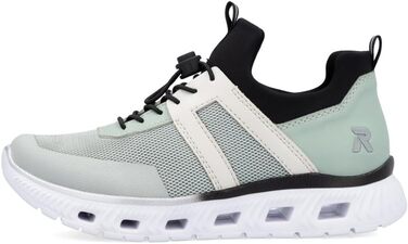 Rieker M6061: Жіночі сліпони-кеди зелені комбіновані, 38 EU - зручне взуття Rieker