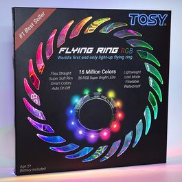 Літаючий кільце TOSY з RGB-підсвічуванням 36 LED - багатокольоровий, водонепроникний, для басейну, пляжу, кемпінгу