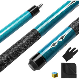 Більярдний кий Pool Queue 58 дюймів з канадського клена, 13 мм наконечник, для професійних гравців, 1/2 Maple, 18oz (блакитний)