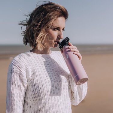 Термос-пляшка Super Sparrow з нержавіючої сталі - 350/500/620/750/1000 мл - Без витоку, BPA-Free. Ідеально для дітей, спорту, школи, фітнесу. З двома кришками (1000 мл, з квітковим дизайном)