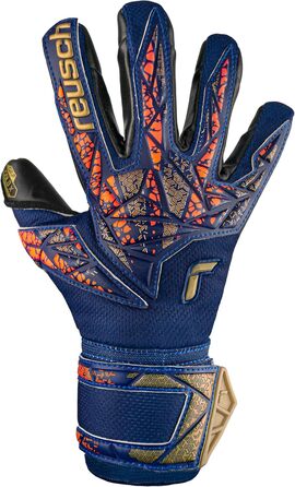 Дитячі воротарські рукавички Reusch Attrakt Gold X Junior, сині-золоті-чорні, розмір 7, унісекс
