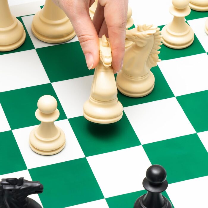 Професійний шаховий набір Best Chess Set Ever 4X: турнірні фігури Staunton із силікону, чотирикратна вага (король 11,4 см), складана двостороння дошка 50x50 см, для дорослих і дітей, комплект для турнірної гри