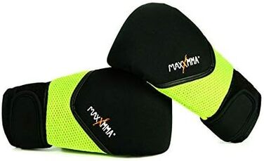 Боксерські рукавички MaxxMMA неопренові, миються, захист суглобів, для початківців, для боксерського мішка та фітнесу (M, зелені)
