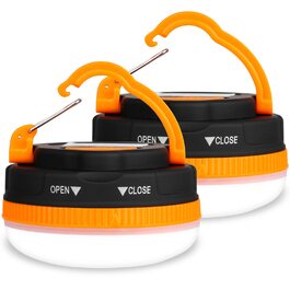 Фонарі кемпінгові LED Flintronic, 2 шт., 5 режимів, SOS, водонепроникні, міні, для намету, портативні, для туризму, риболовлі, надзвичайних ситуацій, оранжевий