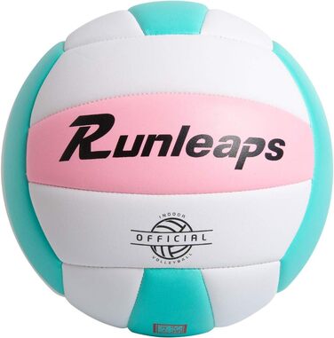 Волейбольний м'яч Runleaps для пляжу та залу, розмір 5 (Blue/Pink/White)