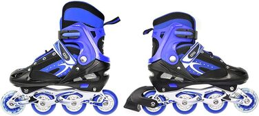 Дитячі ролики-кольоротки, регульовані, 3-в-1, для дівчаток та хлопчиків, розмір 31-38, блакитні
