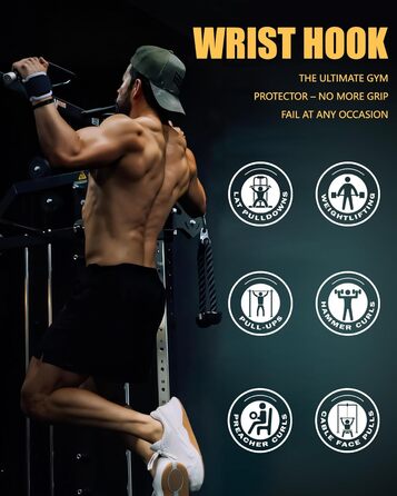 Допоміжні петлі для важкої атлетики Zughilfen – петлі для підйому штанги з захистом зап'ястя, до 317 кг