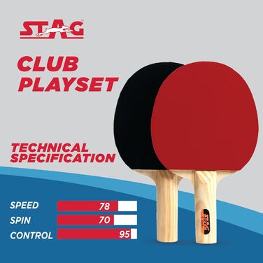 Набір для настільного тенісу Stag Professional | Дерев'яний, для початківців | ITTF Approved | Унісекс