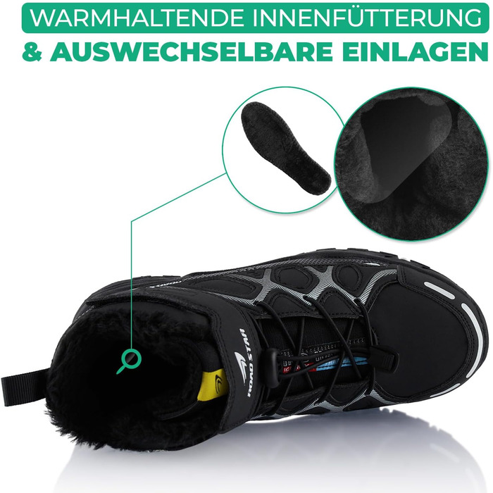 Черевики для піших прогулянок для жінок та чоловіків, теплі, зимові, сіро-білі (43 EU, чорний/білий)