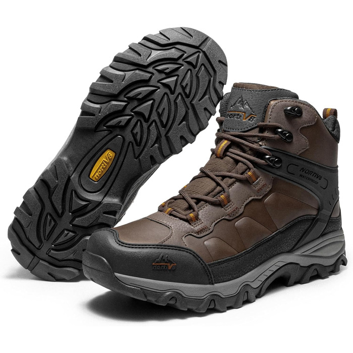 Чоловічі трекінгові черевики NORTIV 48 EU, водонепроникні, для хайкінгу та альпінізму, темно-коричневі