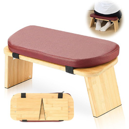 Банкетка для медитації Beeveer з товстим сидінням, бамбукова, складна, з магнітним замком, для йоги, подорожей, молитви та дзен-медитації