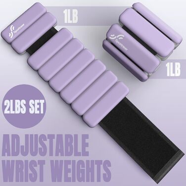 Набір манжет для ніг Sportneer 2 шт. (0,5 кг та 1 кг) для йоги, танців, аеробіки (0,5 кг*2, фіолетовий)