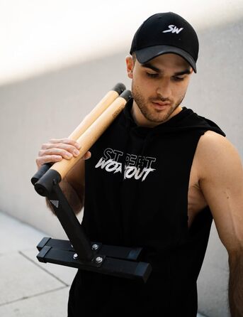 Паралети з дерев'яними ручками та Grip Tape для калістеніки, віджимань, стійки на руках, домашнього та вуличного фітнесу