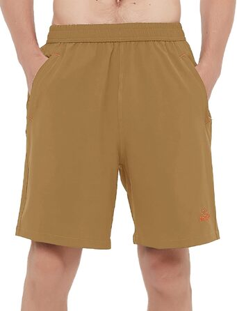 Чоловічі спортивні шорти Rdruko для бігу та фітнесу з кишенями, літні, Khaki, розмір XL