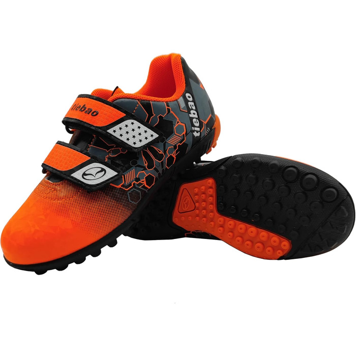 Дитячі футбольні бутси для гри на твердих поверхнях, розмір 25-37, помаранчеві