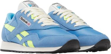 Чоловічі кросівки Reebok Classic Nylon, розмір 40.5 EU, кольори Essential Blue, Solar Acid Yellow, Vintage Chalk